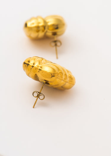 Boucles d'oreilles torsadées carré Dore