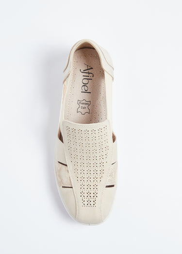 Sandales élastiquées largeur confort Beige