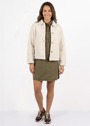 Veste maille bouclette intérieur polaire Beige