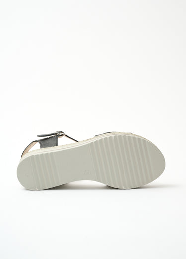 Sandales vegan largeur confort plateforme Noir