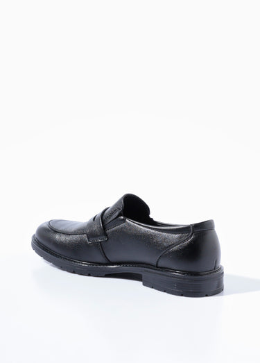 Mocassins simili cuir, patte ton sur ton Noir