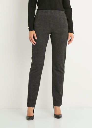 Legging taille élastiquée jersey extensible Carreaux Gris