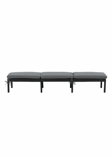 Chaise longue résine tressée + coussin Noir