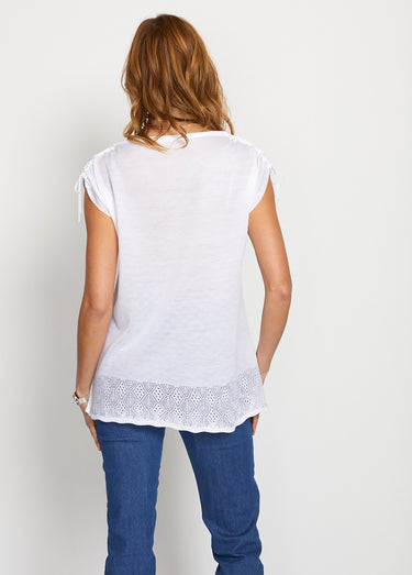 Pull manches courtes kimono Blanc
