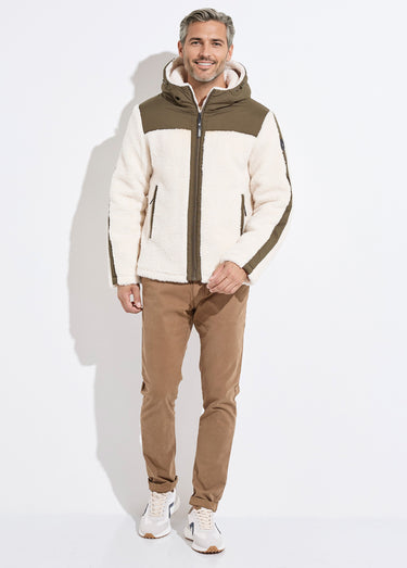 Veste chaude polaire sherpa façon moutonné Vert Fonce