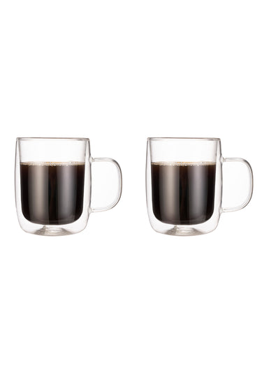 Mugs à anses en verre double paroi Blanc
