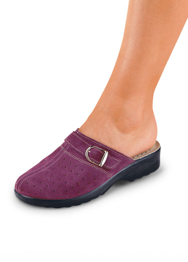 Chaussons mule sabot largeur confort Prune