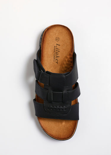 Mules anatomiques confortables à scratch Noir