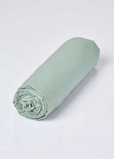 Drap-housse uni coton percale 80 fils/cm² Sauge