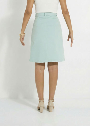 Jupe courte cargo coton stretch Vert d'eau