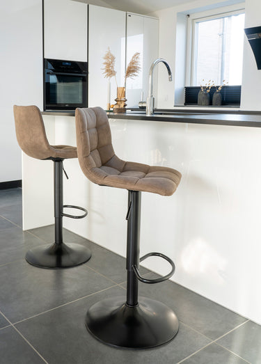 Chaises de bar matelassées microfibre 1M Marron