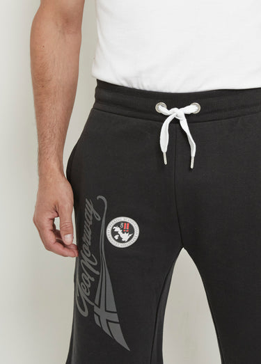 Short long en molleton avec lien à nouer Noir