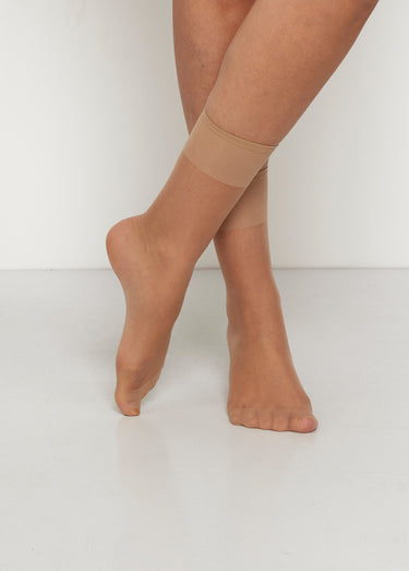 Chaussettes voile clair, 20 deniers Beige