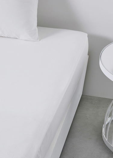 Drap-housse coton uni Craie