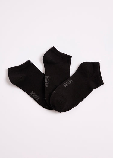 Socquettes unies coton majoritaire Noir