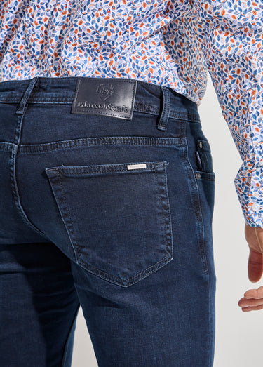 Jean droit 5 poches denim stretch Bleu