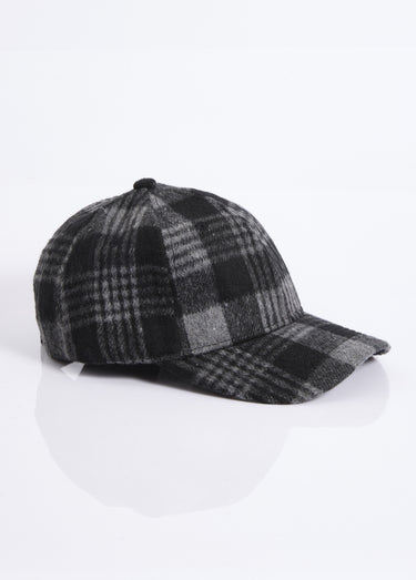 Casquette à carreaux façon lainage Noir