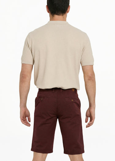 Bermuda pur coton, style chino Bordeaux
