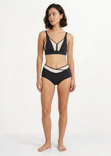 Soutien-gorge sans armatures tulle et microfibre Noir