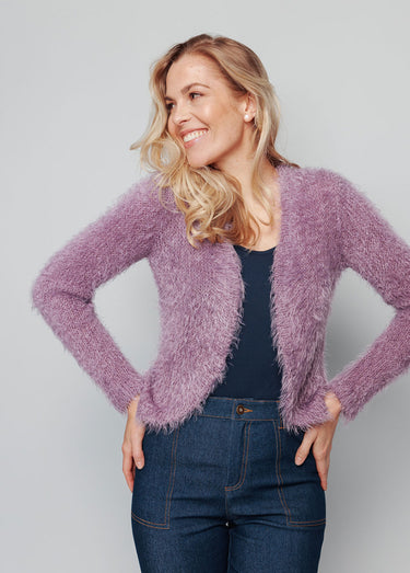Gilet boléro court maille effet poilu Parme