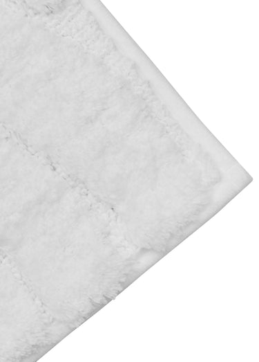 Tapis de bain épais jacquard texturé Blanc