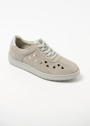 Derbies à lacets cuir largeur confort perforées Gris