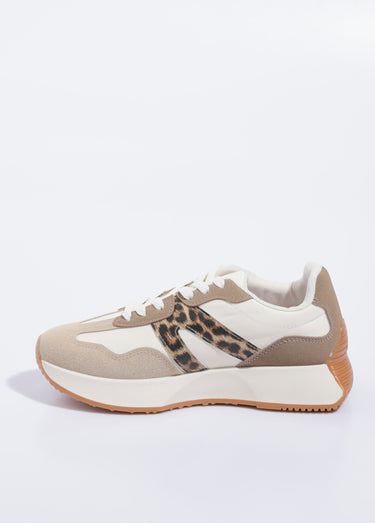 Baskets joggers à semelle compensée Leopard