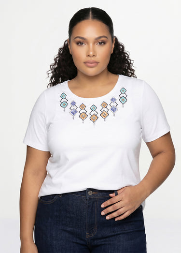 T-shirt long manches courtes Blanc
