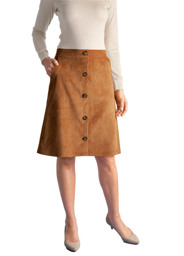 Jupe MORPHOSTYLE en velours milleraies Caramel