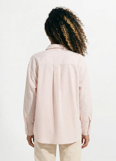 Chemisier rayé + 3 broches métal étoile Raye Beige