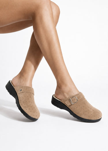 Chaussons mule sabot largeur confort Beige