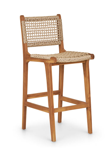 Chaise de bar teck et rotin DERBY Naturel