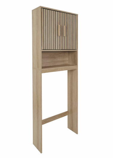 Meuble rangement WC en bois claustra Marron