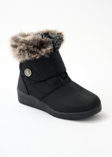 Boots scratchées chaudes largeur confort Noir
