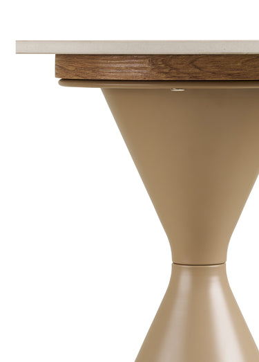 Table d'appoint travertin métal ANNECY Sable