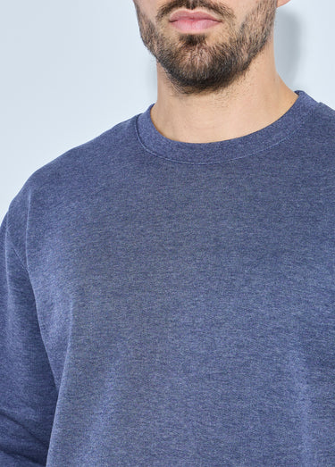 Sweat molleton col rond Bleu Grise