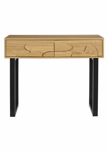 Console en bois décor forme abstraite Marron/Noir