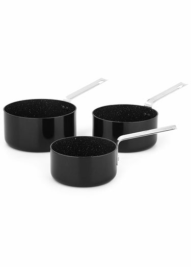 3 casseroles empilables alu 16/18/20cm Astuce, foncé Noir