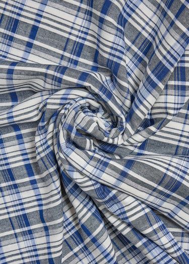 Coupon tissu carreaux écossais, Jodhpur Carreaux Bleu