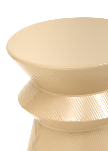 Table d'appoint acier forme totem MAYA Beige