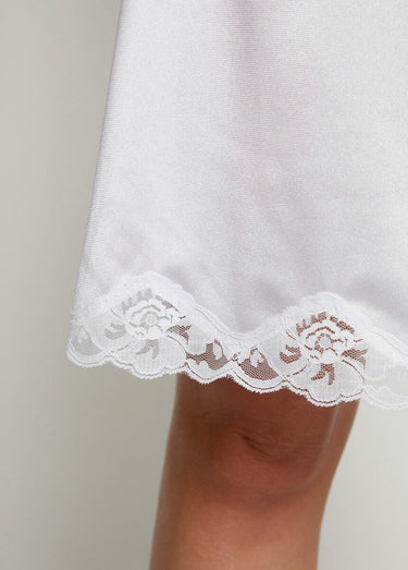 Jupon satiné dentelle antistatique Blanc