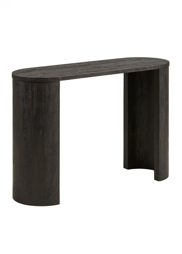 Console en bois pieds demi cercle, foncé Marron Fonce