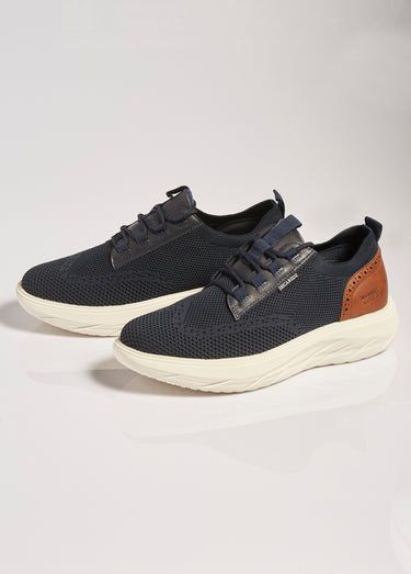 Baskets sporty en mesh, détails chic Marine