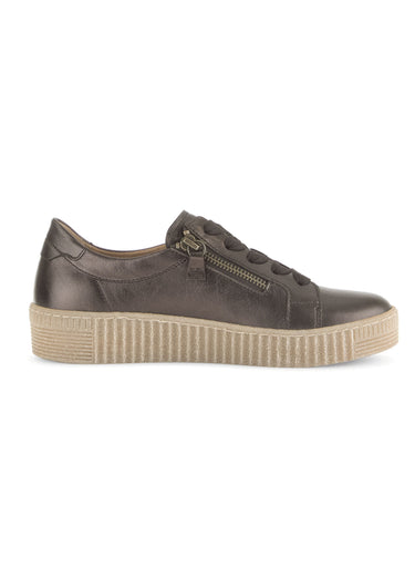Baskets cuir semelle épaisse Bronze