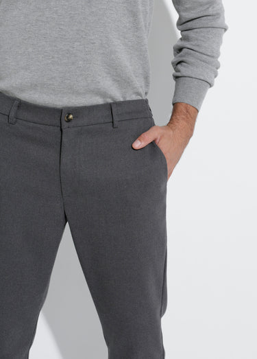 Pantalon chino casual chic en molleton Gris