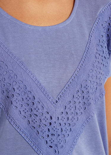 T-shirt dentelle coton manches kimono Myosotis