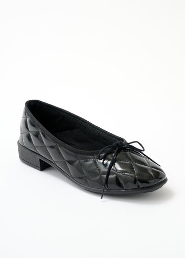 Ballerines vegan largeur standard Vernis Noir