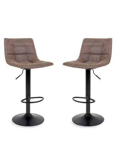 Chaises de bar matelassées microfibre 1M Marron