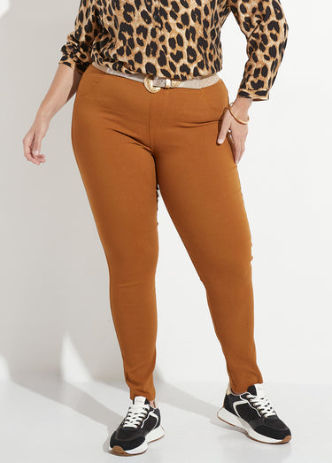 Pantalon extensible taille élastiquée Camel