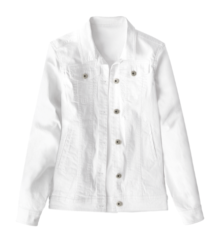 Straight button-through jacket made with a stretch denim